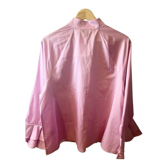 Harshman Women’s Nagisa Popover Orchid Lilac Blouse Size Large Bell Sleeves - Picture 6 of 10